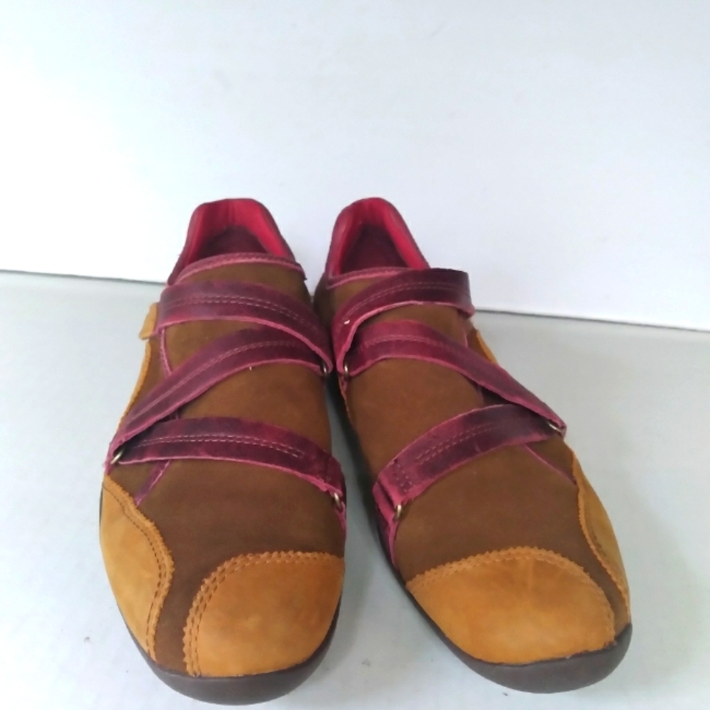 Timberland Brown & Burgundy Leather Comfort Strappy Flats Casual Walking Shoes‎